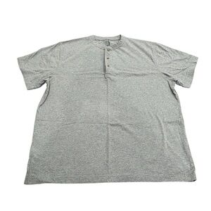 LL Bean Men’s Gray Henley Casual Button Down Short Sleeve Shirt